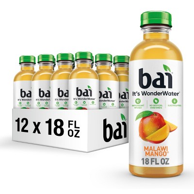 Bai Antioxidant Infused Water Beverage, Malawi Mango, With Vitamin C And No Artificial Sweeteners - 18 Fl Oz Bottle (Pack of 12)