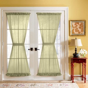 BrylaneHome BH Studio Sheer Voile Door Panel With Tiebacks - 1 of 4