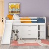 NicBex Twin Size Loft Bed Low Pine Bed Frame with Drawers, Shelves, Slide, Ladder and Full Length Guardrail, No Box Spring Required - 2 of 4