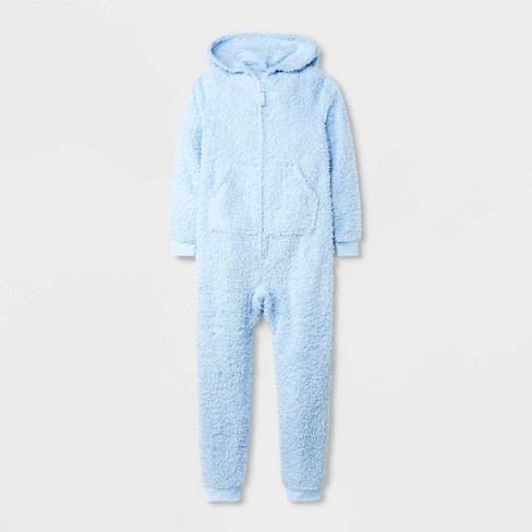 Kids Marshmallow Fleece Union Suit Cat Jack Blue XS