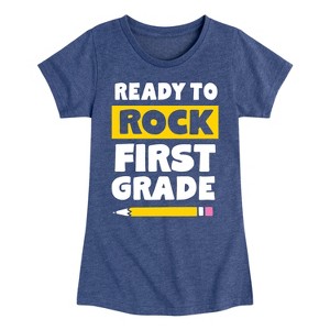 Girls' - Instant Message - Ready to Rock First Grade Fitted Short Sleeve Graphic T-Shirt - 1 of 4
