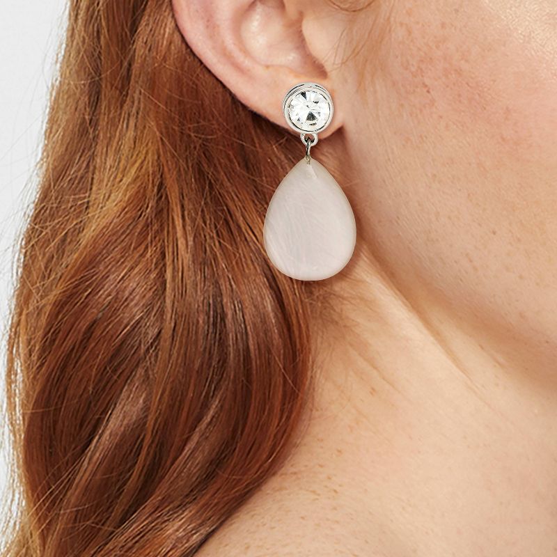 Crystal Tear Drop Earrings - A New Day&#8482; Clear, 3 of 5