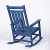 Oversized Patio Rocking Chair With Wood-Texture,Outdoor Rocking Chair,All Weather Resistant porch Rocking Chair -The Pop Home - 4 of 4