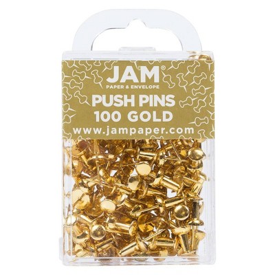 Jam Paper Colored Pushpins Gold Push Pins 2 Packs Of 100 222419051a : Target