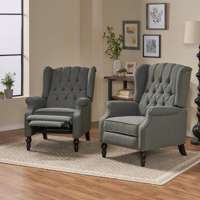 Christopher Knight Home Walter Contemporary Tufted Wingback Pushback Recliner (Set of 2)