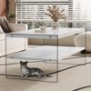 MAYEERTY Double Layered Rectangular Coffee Table for Living Rooms and Bedrooms - 2 of 4