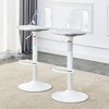 2Pcs Bar Stool, Modern Swivel Counter Height Bar Stool With PET Backrest And PU Leather Seat, Height Adjustable 360 Degree Rotating Bar Chairs, White - 2 of 4