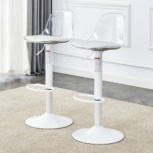 LOVMOR 15" Modern minimalist bar chairs and bar stools,Set of 2,White - 1 of 4
