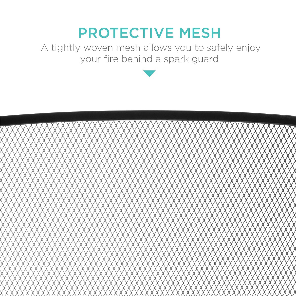 Best Choice Products 47.5x27.25in 3-Panel Steel Mesh Fireplace Screen, Spark Guard w/ Rustic Worn Finish - Black - thumbnail 10