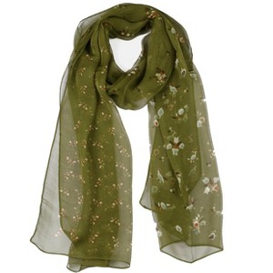 Allegra K Women's Long Chiffon Floral Scarves Lightweight Beach Sunscreen Swimwear Wrap Shawls - 1 of 4