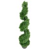 Northlight Real Touch™ Artificial Cedar Spiral Topiary Tree in Black Pot, Unlit - 5' - 4 of 4