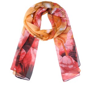 INSPIRE CHIC Women's Floral Chiffon Lotus Lightweight Soft Sheer Long Head Wrap Shawl Scarves 1Pc - 1 of 4