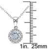 EVERLY JEWELRY | Sterling Silver 1/10 CT TW Diamond and Aquamarine Halo Pendant with Chain, 18 inc - 2 of 4