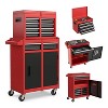 Belatt 5-Drawer Rolling Tool Chest with Detachable Top Tool Box, Lockable Wheels & Hooks – Red Steel Cabinet - 2 of 4