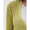 Women's Bikini Cover Up Tie-up Front Crochet Cardigan Tops Long Sleeve V Neck Swimsuit - 3 of 3