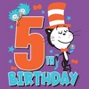 Girl's Dr. Seuss Cat in the Hat and Friends Birthday  T-Shirt - 5th Birthday Girl - Large - 2 of 4
