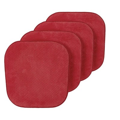 GoodGram Non Slip Chenille Premium Memory Foam Chair Cushions (4 Pack) - 16  in. W x 16 in. L, Gray