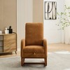 25.4"W Rocking Boucle Upholstered High Back Glider Chair with Retractable Footrest, Side Pocket and Wood Legs, 4Q- ModernLuxe - 2 of 4