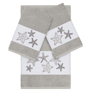 Linum Home Textiles 100% Turkish Cotton LYDIA Embellished Towel Set - 1 of 4