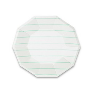 Daydream Society - Mint Frenchie Striped Small Plates - Pack of 8 Paper Plates - 1 of 1
