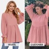 EXLURA Womens Long Sleeve Blouses Swiss Dot Babydoll Loose Fit Maternity Top 2025 Spring Fall Tunic Shirts Dressy Casual Tops White - 2 of 4