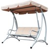 Sapphtopaz Porch Swing Chair 3-Seat Swing Glider with Cushion Outdoor Swing Chair with Adjustable Canopy and Stand for Garden, Backyard, Patio - 4 of 4