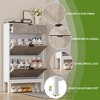 Jojoka Slim Entryway Shoe Cabinet with 2 Flip Drawers & Top Drawer, Farmhouse Wooden Shoe Rack with Metal Legs for Hallway or Foyer - 4 of 4