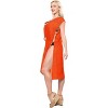 HAPPY BAY Women's Vacation Beachwear Long Bathing Suit Summer Short Front Tie Swimsuit Cover Ups X-Large-XX-Large Orange Solid - 2 of 4