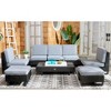 Dumont 6 Pc Living Set - Indoor/Outdoor - PAT7732 - Grey/Grey - Safavieh - 2 of 4