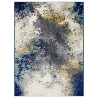 Luxe Weavers Beverly Collection Modern Abstract Blue Area Rug.