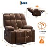 Oversized Massage Recliner Chair with Heat, Manual Swivel Rocker with Lumbar Support, Side Pockets & Cup Holders for Big and Tall - 2 of 4