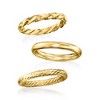 Ross-Simons 18kt Gold Over Sterling Jewelry Set: 3 Polished Rings - 4 of 4