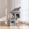 Cat Tree, 29.1-Inch Cat Tower, Cat Condo for Large Cats up to 11 lb, Large Cat Perch, 2 Cat Caves, Scratching Post, Cat Houses for Indoor Cats - 3 of 4