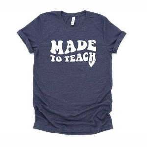 Simply Sage Market Women's It's Made To Teach Wavy Heart Short Sleeve Graphic Tee - 1 of 4
