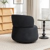 SEYNAR Contempoary Velvet 360 Degree Swivel Round Accent Chair with Metal Base - 3 of 4