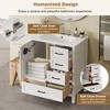 ORRD 30" White Bathroom Vanity with Sink, Solid Wood Cabinet with 3 Soft Close Drawers, Door & Removable Tray – Modern Storage Set - 4 of 4