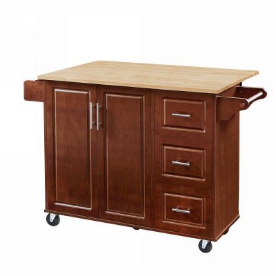 NicBex Rolling Kitchen Island Cart with Cabinet and Drop Leaf Countertop,Kitchen Island on Wheels with Rack,Island Table for Kitchen