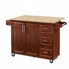 PAGED 54 inch Portable Wooden Dining Room Cabinet Large Capacity with 3 drawers Drop-Leaf Table Spice Rack & Towel Rack for Small Spaces - 4 of 4