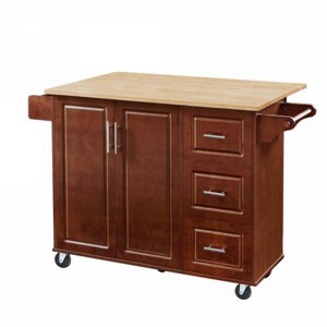 NicBex Rolling Kitchen Island Cart with Cabinet and Drop Leaf Countertop,Kitchen Island on Wheels with Rack,Island Table for Kitchen - 1 of 4