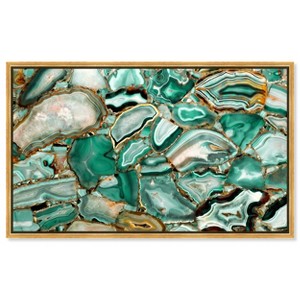 Art Remedy Agate Emerald Cut Green Abstract Wall Art Framed - 1 of 4