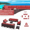 ALAULM 14 Pieces Outdoor Patio Furniture Set Outdoor Sectional Rattan Sofa Set Brown Manual Wicker Patio Conversation Set - 3 of 4