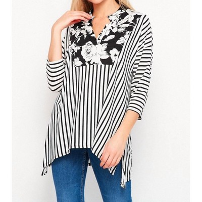 Women's Floral & Striped Gabby Top - honeyme