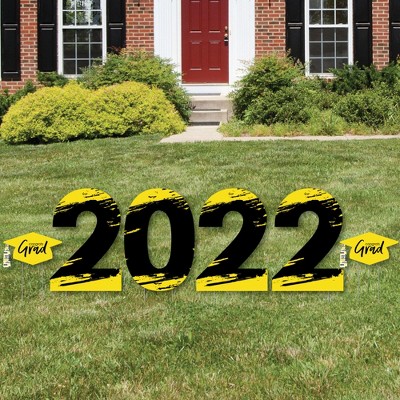 Big Dot of Happiness Yellow Grad - Best is Yet to Come - 2022 Yard Sign Outdoor Lawn Decorations - Yellow Graduation Party Yard Signs - 2022