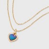 Cubic Zirconia Bella Uno Bellissima 14K Gold Dipped Mood Heart Pendant Duo Necklace - Gold - 4 of 4