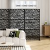 Wooakway 35" x 72" Black Metal Garden Trellis Privacy Screen Indoor Outdoor Room Divider Lattice Panel - 2 of 4