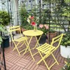 NicBex Colorful Outdoor Dining Table Set Foldable Metal Bistro Table with Chairs,Patio Furniture Bistro Set for Garden,Backyard,Poolside - 2 of 4
