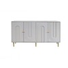 59.8" Sideboard Buffet Storage Cabinet With 4 Doors, Metal Legs, Adjustable Shelves Wooden Cabinet - 4 of 4