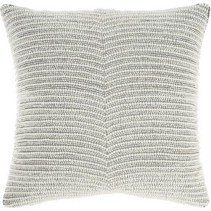 Mina Victory Luminescence Sweetheart Stripes 20" x 20" Ivory/Silver Indoor Throw Pillow - 1 of 4