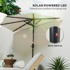 Aghana Digitals Cream White Half Patio Umbrella with Solar Light, UPF 30+ Vented Design, Crank - 3 of 4