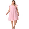 Agnes Orinda Women's Plus Size Ruffle Cap Sleeve Knee Length Beach Summer Casual A Line Dresses - 3 of 4